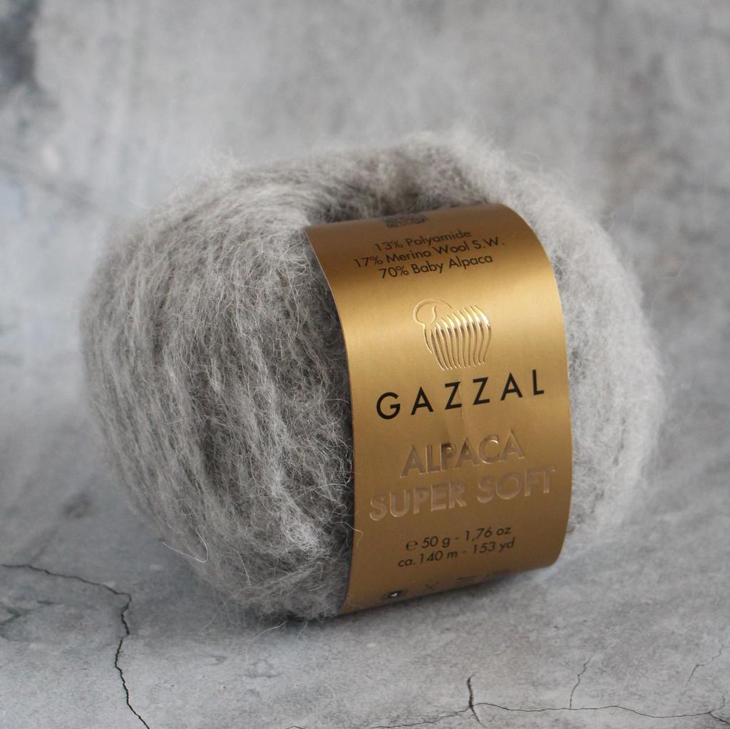 Пряжа Gazzal Alpaca Super Soft (Газзал Альпака Супер Софт) цвет 109 серый - фото 1 - id-p222211291