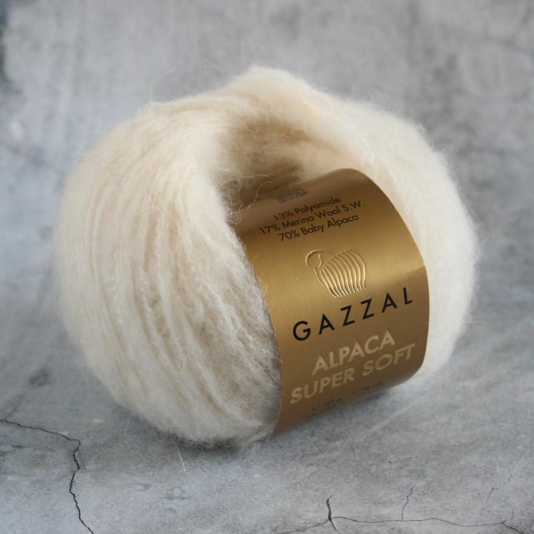 Пряжа Gazzal Alpaca Super Soft (Газзал Альпака Супер Софт) цвет 101 молочный - фото 1 - id-p222211323