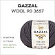 Пряжа Gazzal Wool 90 (Газзал Вул 90) цвет 3657 тёмно-серый, фото 2