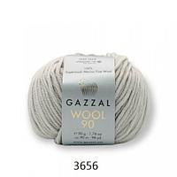 Пряжа Gazzal Wool 90 (Газзал Вул 90) цвет 3656 светло-серый