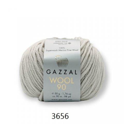 Пряжа Gazzal Wool 90 (Газзал Вул 90) цвет 3656 светло-серый - фото 1 - id-p222211394