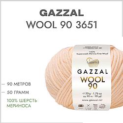 Пряжа Gazzal Wool 90 (Газзал Вул 90) цвет 3651 персиковый