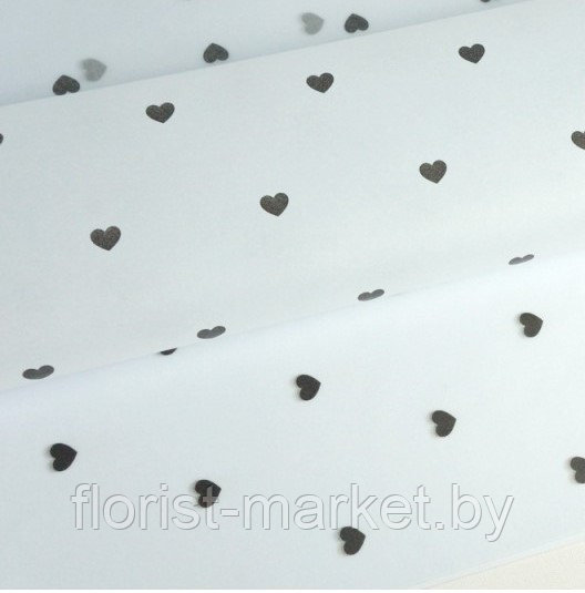 Тишью "Маленькие сердечки" 50*70см, 28 л, белый/черный