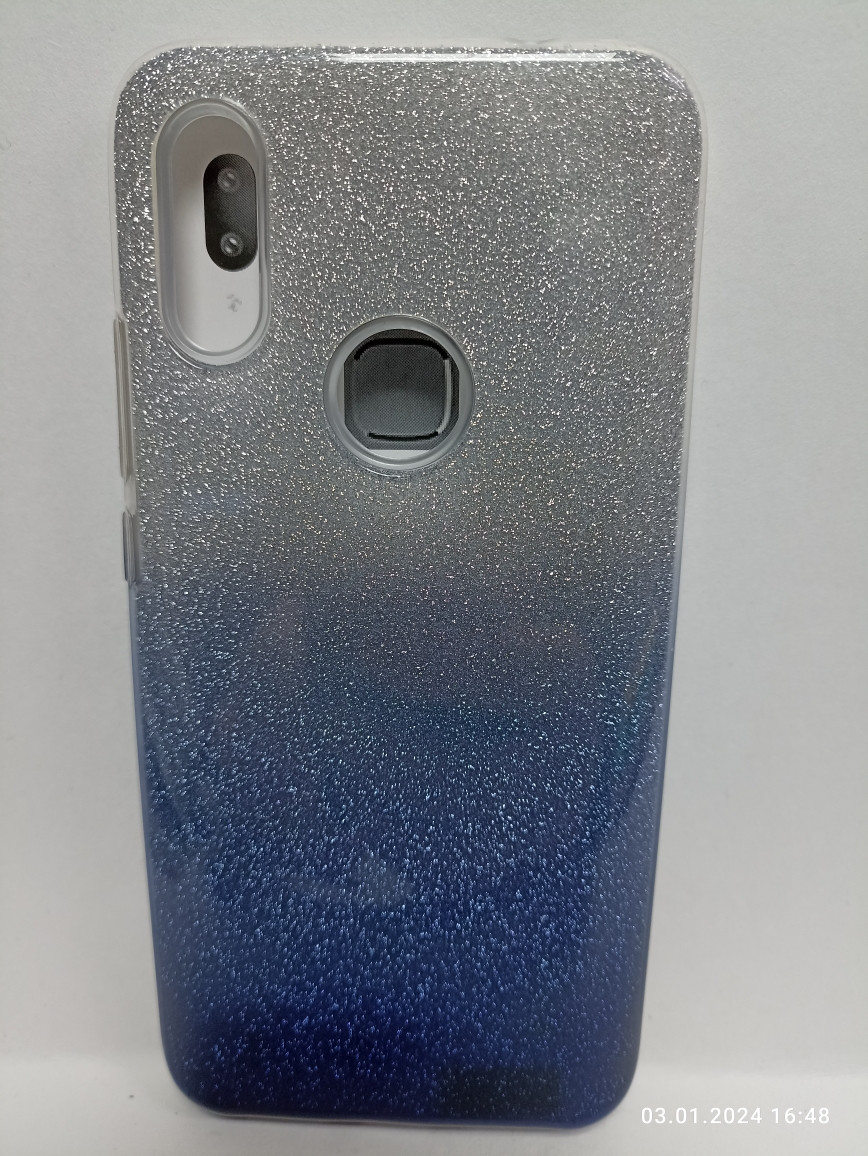 Чехол Xiaomi Redmi 7 с блестками серебристо- синий - фото 1 - id-p222217074