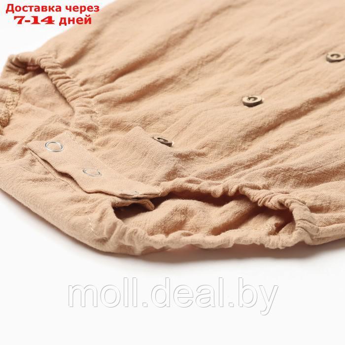 Боди-рубашка для мальчика MINAKU, цвет бежевый, размер 68-74 - фото 4 - id-p222178678