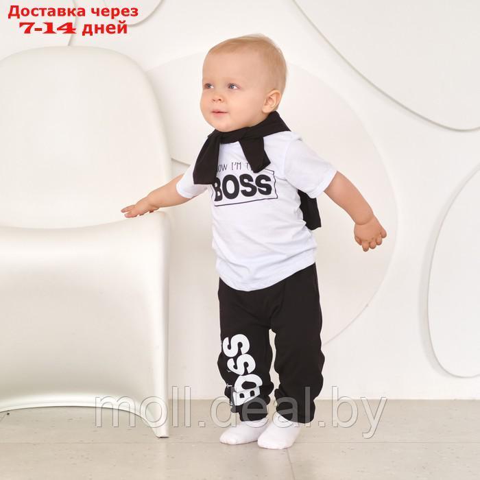Футболка детская Крошка Я "Little Boss", рост 74-80 см, цвет белый - фото 3 - id-p222167772