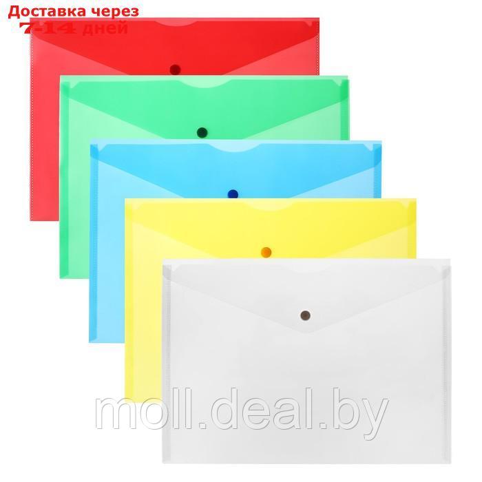 Набор папок- конвертов А4, 180 мкм, Calligrata, полупрозрачные, 10 штук, микс
