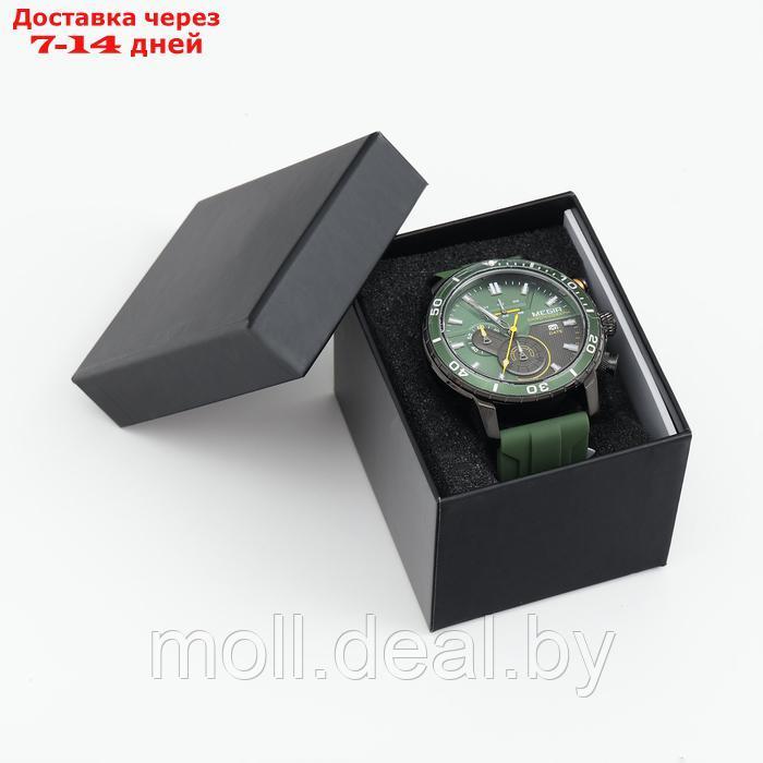 Часы наручные мужские, d-4.6 см, с хронографом, 3 АТМ, светящиеся, зеленые - фото 4 - id-p222195238