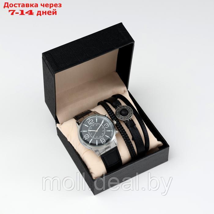 Мужской подарочный набор 2 в 1: наручные часы, браслет - фото 1 - id-p222195240