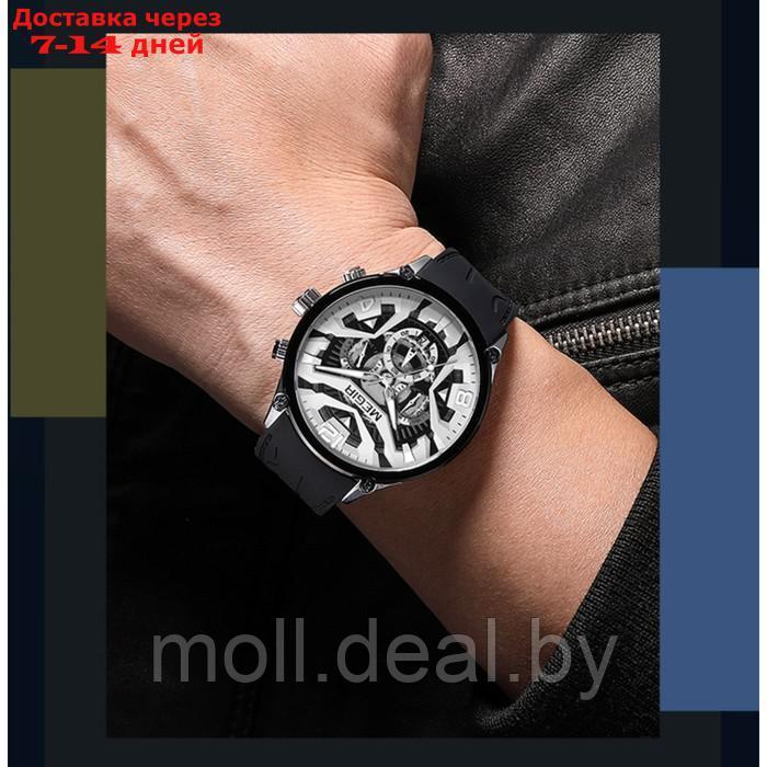 Часы наручные мужские, d-4.6 см, с хронографом, 3 АТМ, светящиеся, черные - фото 2 - id-p222195249