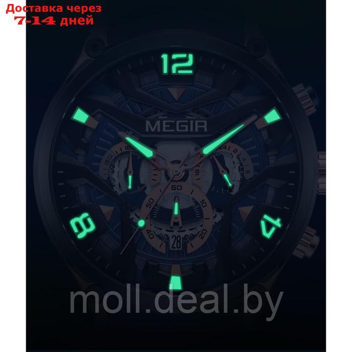 Часы наручные мужские, d-4.6 см, с хронографом, 3 АТМ, светящиеся, черные - фото 3 - id-p222195249