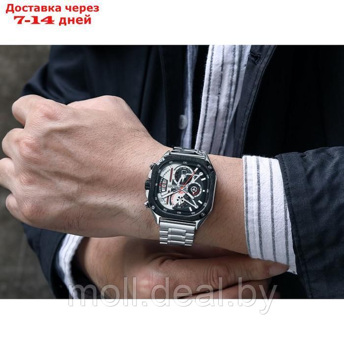 Часы наручные мужские, d-4.85 см, с хронографом, 3 АТМ, светящиеся - фото 2 - id-p222195250