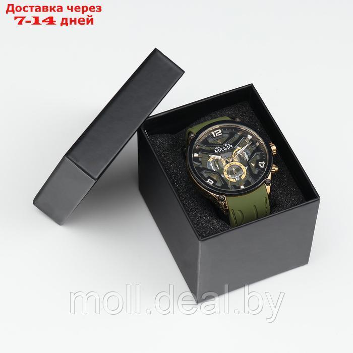Часы наручные мужские, d-4.6 см, с хронографом, 3 АТМ, светящиеся, зеленые - фото 5 - id-p222195252