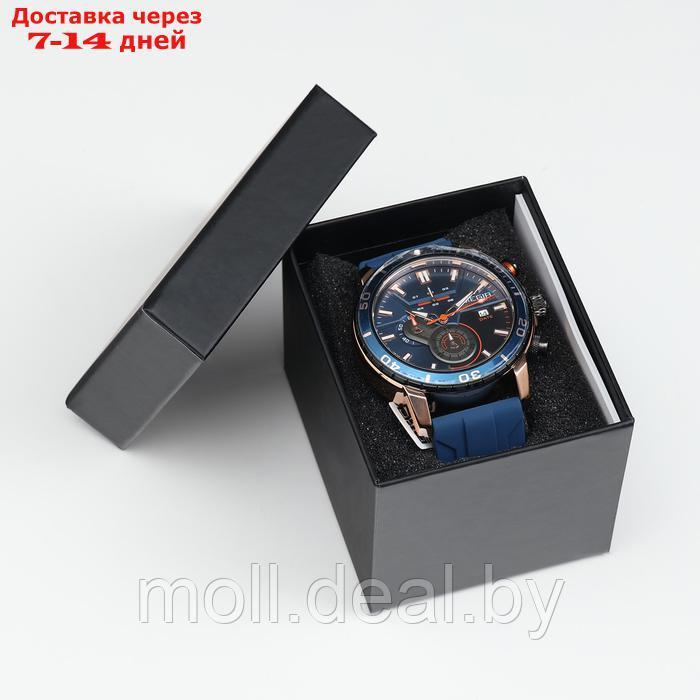Часы наручные мужские, d-4.6 см, с хронографом, 3 АТМ, светящиеся, синие - фото 5 - id-p222195256