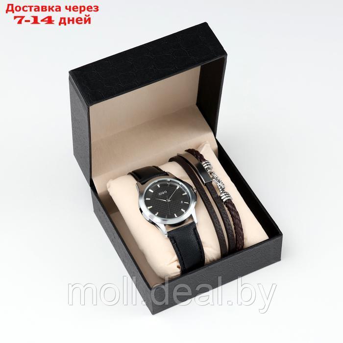 Мужской подарочный набор "Якорь" 2 в 1: наручные часы, браслет - фото 1 - id-p222195276