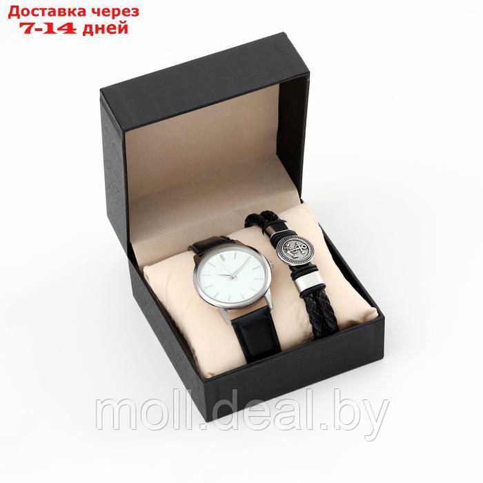 Мужской подарочный набор "Брок" 2 в 1: наручные часы, браслет - фото 1 - id-p222195277
