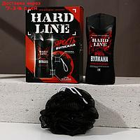 HARD LINE, набор "Ярость вулкана", гель для душа, 250 мл и мочалка для тела