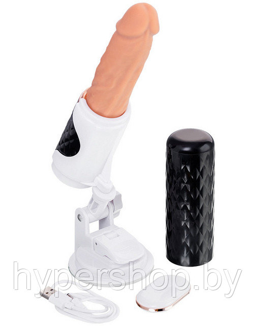 Секс-машина с подогревом и на ДУ Sekster MotorLovers, черная, 29 см