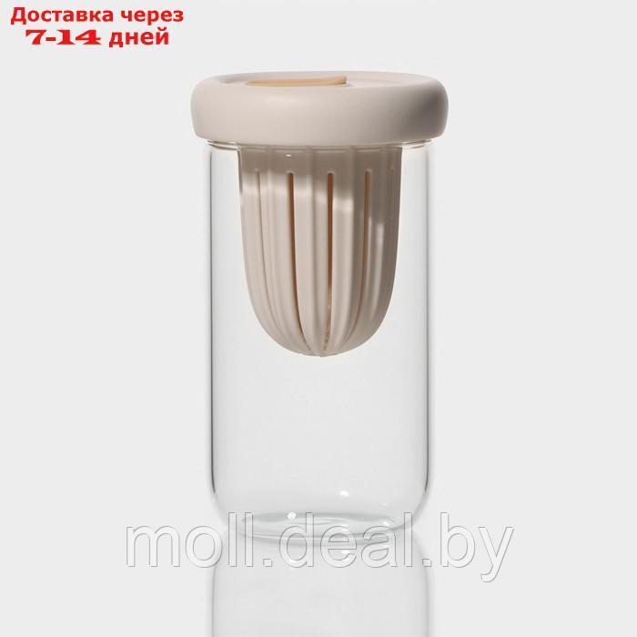 Стакан стеклянный с крышкой и трубочкой "Бьорн", 450 мл, цвет прозрачный, 9×15 см, цвет прозрачный - фото 4 - id-p222194353