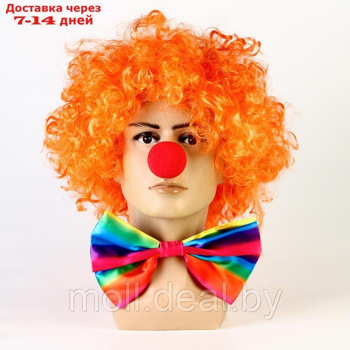 Карнавальный набор Клоуна,бант горизонт.полоски 24 +парик +нос - фото 1 - id-p222194365