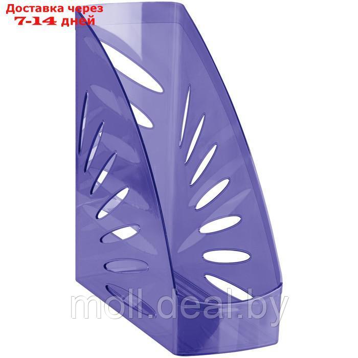 Лоток для бумаг вертикальный СТАММ "Тропик", тонированный фиолетовый, ширина 110мм - фото 1 - id-p222178902