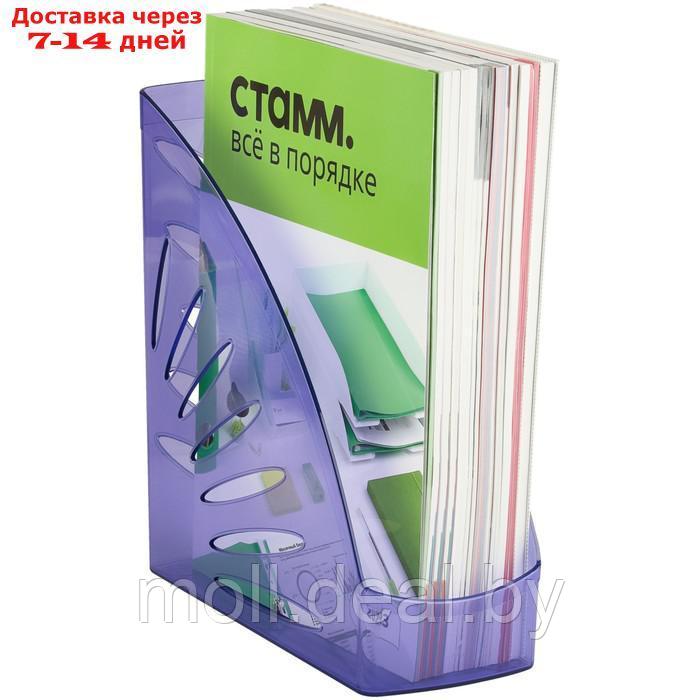 Лоток для бумаг вертикальный СТАММ "Тропик", тонированный фиолетовый, ширина 110мм - фото 5 - id-p222178902