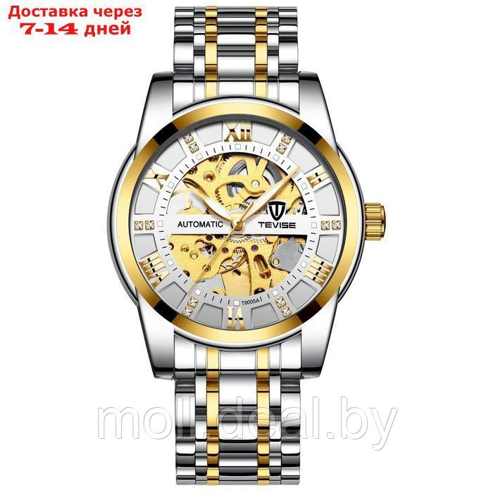 Часы наручные механические мужские, d-4.1 см, 3 АТМ, светящиеся, серебро - фото 1 - id-p222178916