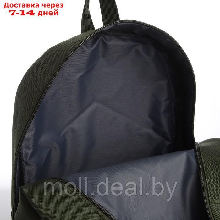 Рюкзак текстильный со брелком стропой, 38х29х11 см, хаки - фото 5 - id-p222178958