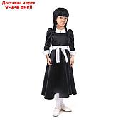 Карнавальное черное платье с белым воротником,атлас,п/э,р-р42,р158
