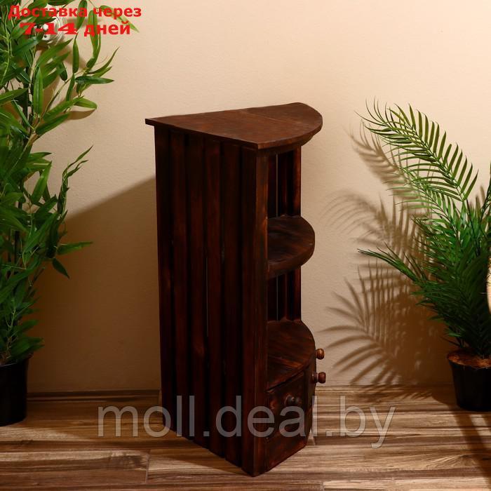 Стеллаж угловой "Бали стайл" 40х40х70 см, дерево албезия, коричневый - фото 5 - id-p222178995