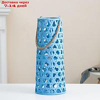 Настольная лампа "Асура" Е27 15Вт голубой 16х16х51 см