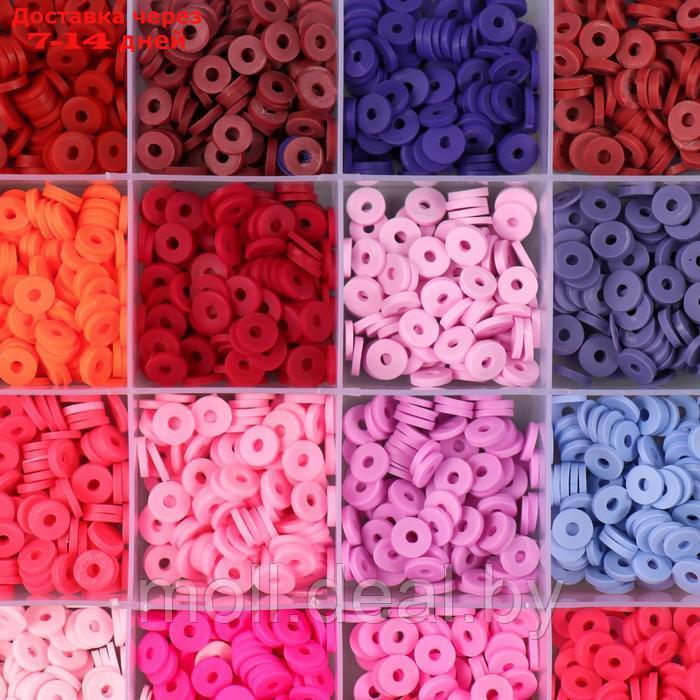 Декор для творчества пластик "Палитра красного, розового" d=0,6 см н-р 24 цвета 18,5х13х2 см - фото 4 - id-p222194482