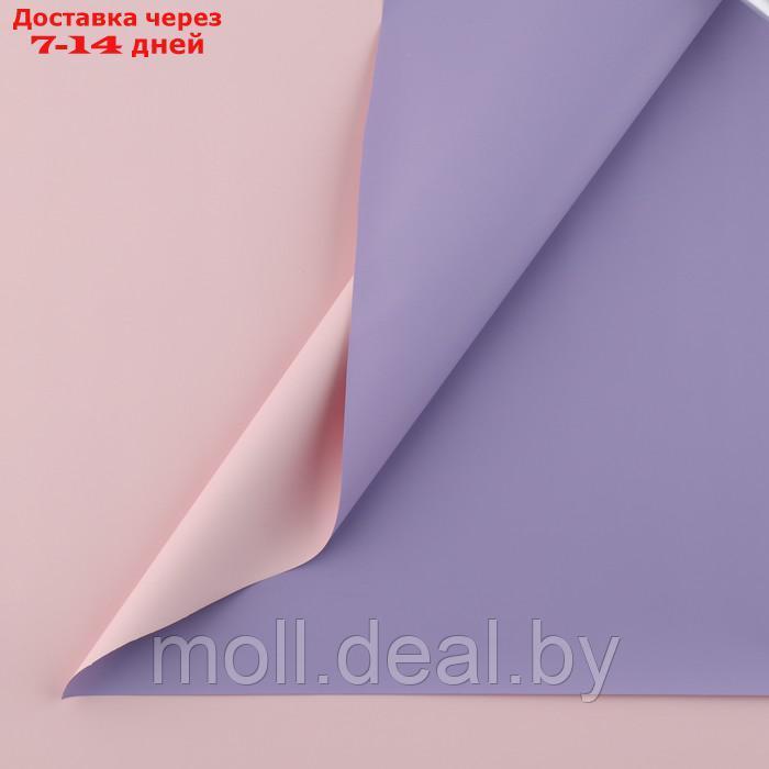 Пудровая плёнка двусторонняя "Лаванда + нежно-розовый", 50 мкм, 0.5 х 8 м - фото 2 - id-p222194520