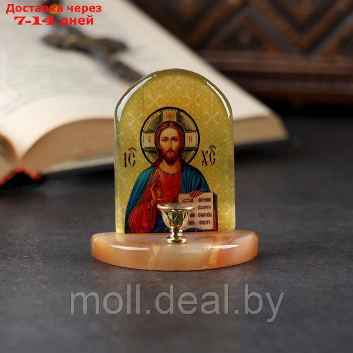 Икона с подсвечником "Иисус Христос", селенит - фото 1 - id-p222195544