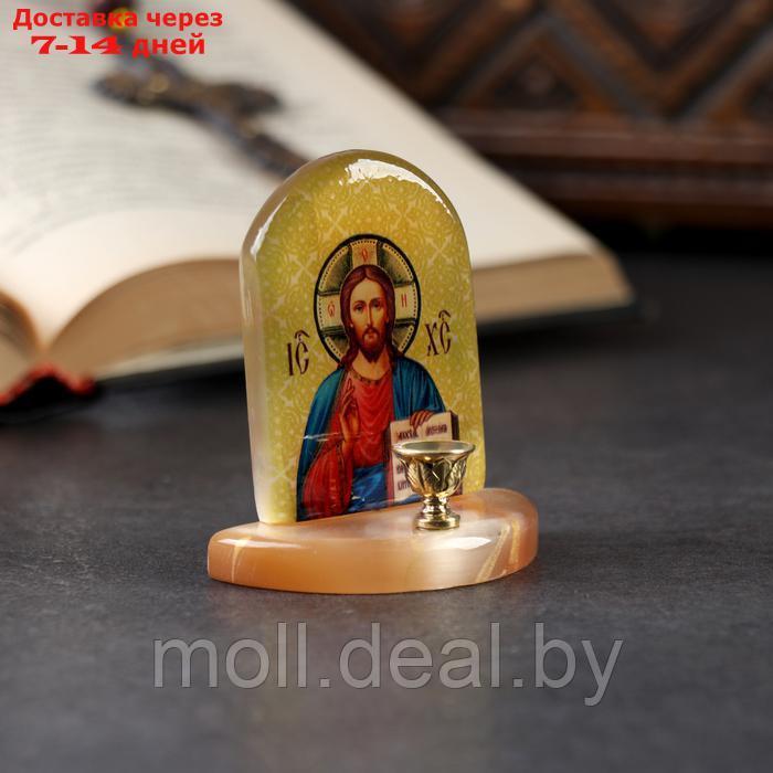 Икона с подсвечником "Иисус Христос", селенит - фото 2 - id-p222195544
