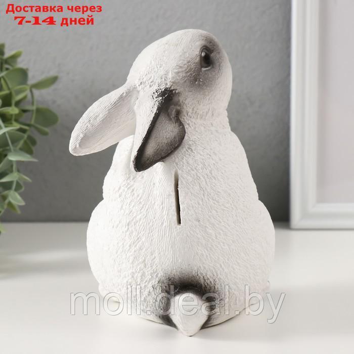 Копилка "Кролик №3 Белый (лапки вниз)" высота 16 см, ширина 10,5 см, длина 12,5 см - фото 2 - id-p222195551