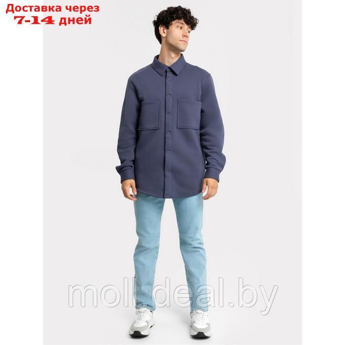 Рубашка мужская НАЧЁС, цвет серо-синий, размер 50 - фото 2 - id-p222194576