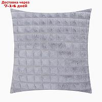 Чехол на подушку Этель цв. серый 43х43 см , велсофт, 100% полиэстер
