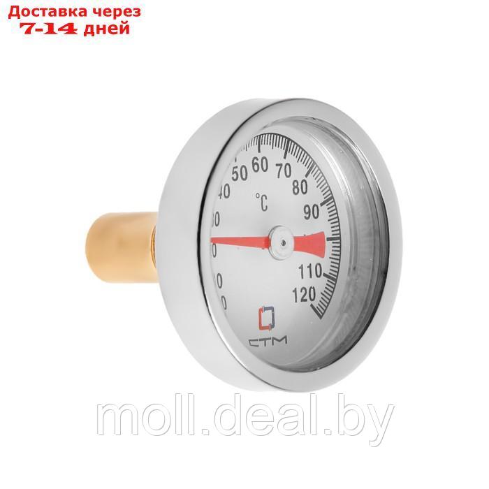 Термометр биметаллический "СТМ" CTT14D40, d=40 мм, 120°C, с погружной гильзой - фото 2 - id-p222171046
