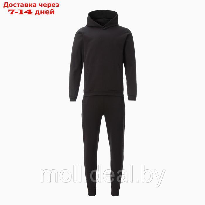 Комплект мужской (фуфайка/брюки) НАЧЁС, цвет чёрный, размер 56