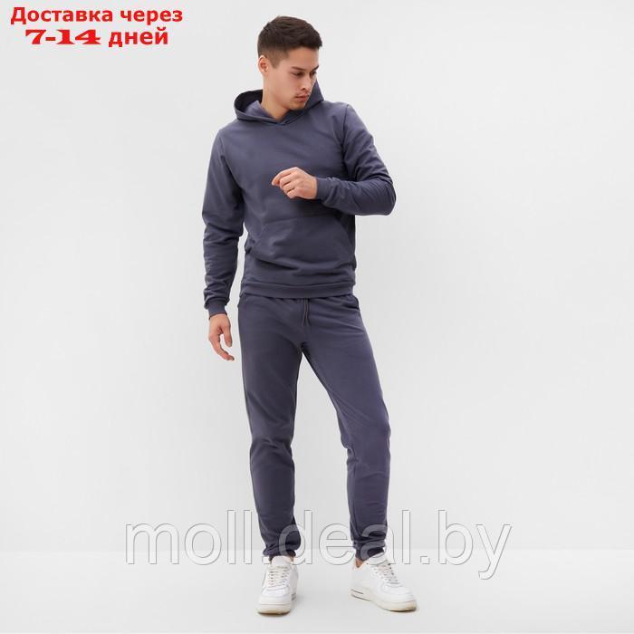 Комплект мужской (фуфайка/брюки) НАЧЁС, цвет тёмно-серый, размер 48