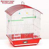 Клетка для птиц с кормушками 34 х 27 х 44 см, красная