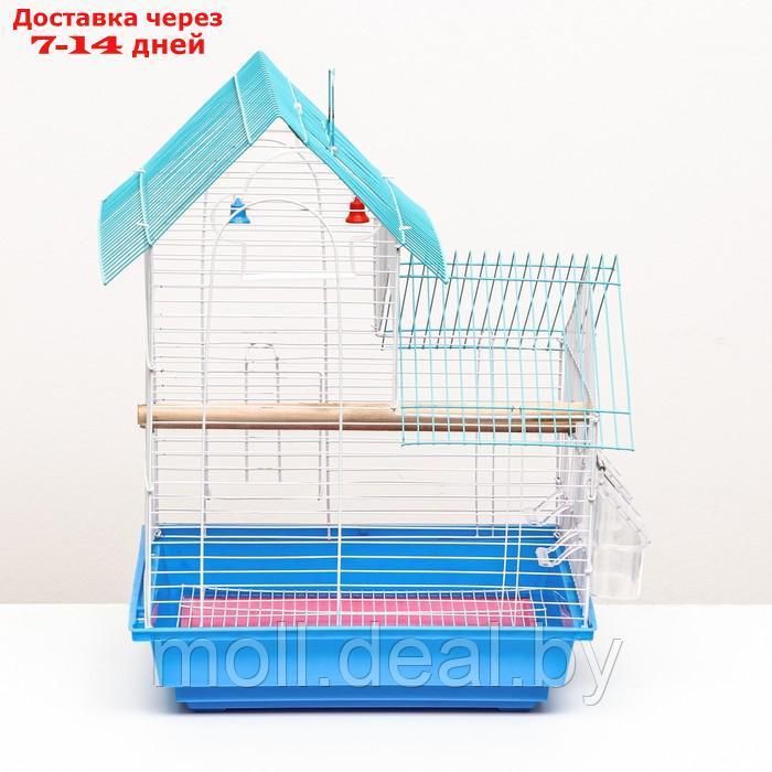 Клетка для птиц укомплектованная, 34 х 27 х 47 см, синяя - фото 3 - id-p222195665