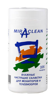 Салфетки Miraclean (24099), Влажные салфетки для мониторов и телевизоров (105 шт.), туба - фото 1 - id-p32064481