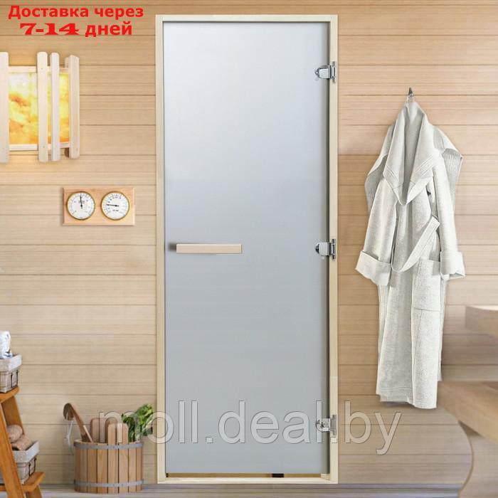 Дверь для бани и сауны "Графит", размер коробки 170х70 см, липа, 8 мм - фото 1 - id-p222179187