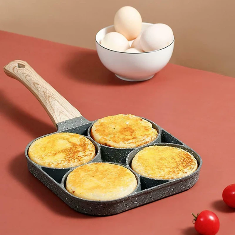 Сковорода разделенная для завтрака с антипригарным покрытием / Сковорода с ручкой четыре сек - фото 6 - id-p222222097