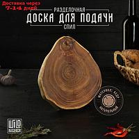 Разделочная доска из спила Wild Kitchen, d=160-200 мм, толщина 30 мм, цельный массив кедра