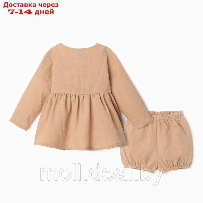 Комплект для девочки (туника,шорты) MINAKU, цвет бежевый, размер 68-74 - фото 6 - id-p222195718