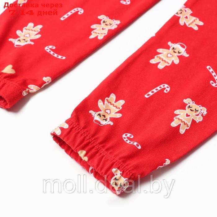 Пижама для девочки, цвет красный/печеньки, рост 104-110 см - фото 2 - id-p222171856