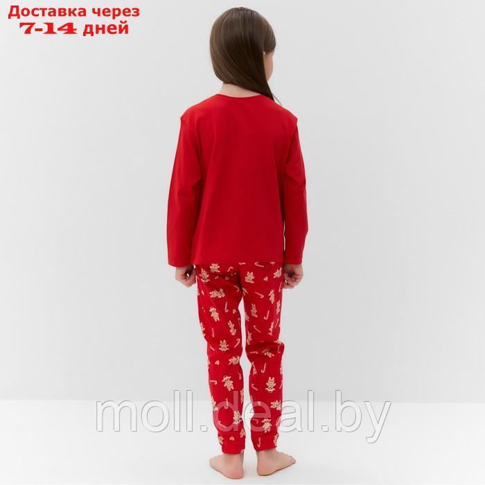 Пижама для девочки, цвет красный/печеньки, рост 104-110 см - фото 4 - id-p222171856